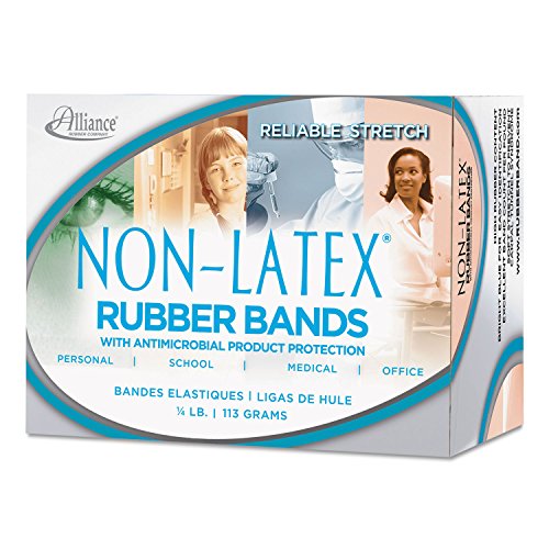 Alliance 42339 Antimicrobial Non-Latex Rubber Bands, Sz. 33, 3-1/2 x 1/8, .25lb Box