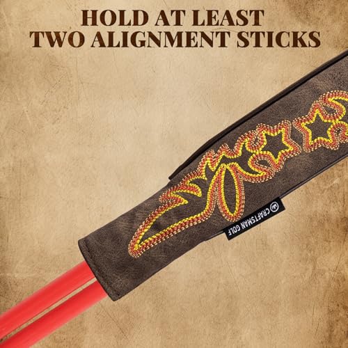 Craftsman Golf Cowboy Western Retro Brown Durable Golf Headcover Head Cover fits up to 460cc Driver for Fairway Wood Hybrids Rescue Putter Protector - style: Golf Alignment stick cover