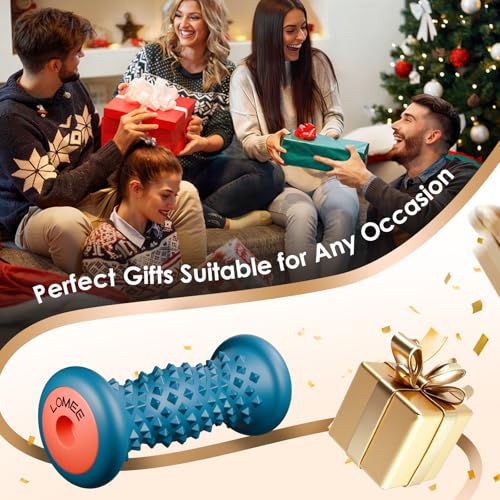 Foot Roller Massager for Plantar Fasciitis, Foot Arch and Heel Pain Relief | Deep Tissue Muscle Massage, Feet Ergonomic & Rounded Top Design - color: Cyan