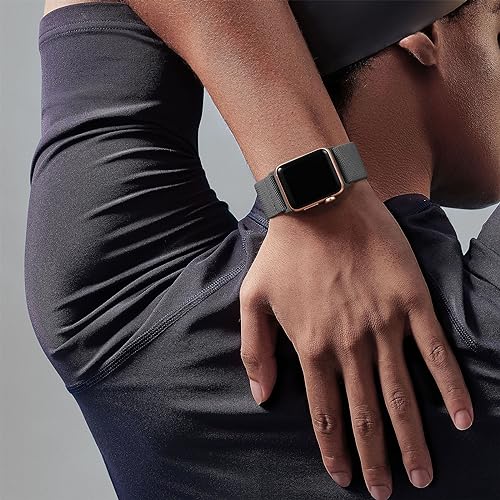 Adorve Stretchy Band Compatible with Apple Watch Bands Ultra 3/2/1 49mm 46mm 45mm 44mm 42mm 41mm 40mm 38mm Men Women, Soft Nylon Elastic Braided Strap Fits for iWatch Series 11/10/9/8/7/6/5/4/3/SE3-1 - color: Black/Gray/Navy Blue/Blue Gray/Dark Army Green