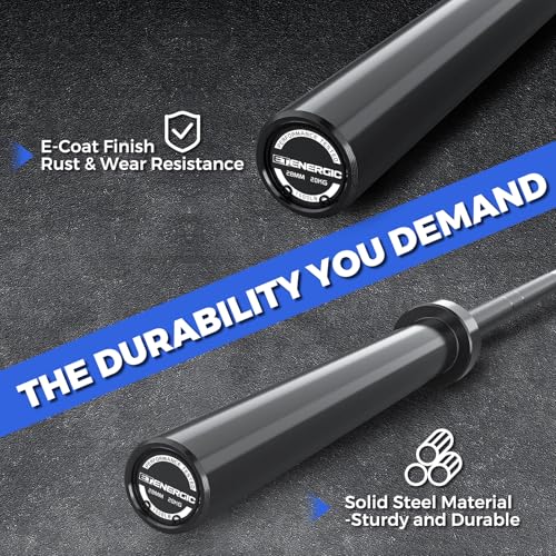 Olympic Barbell 7FT 45LB, 1500LB Capacity Weight Bar for Home Gym, 2-Inch Olympic Barbell for Weightlifting, Powerlifting, Squat, Deadlift and Bench Press - color: Black
