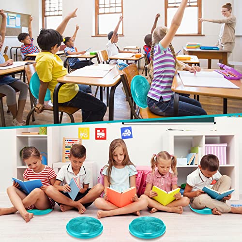Jerify 4 Pcs Wiggle Seat Flexible Inflated Wobble Cushion Stability Balance Pad Balance Disc Sensory Seat for Men Women Fitness Physical Exercise Improving Posture Home Office - color: Lake Blue