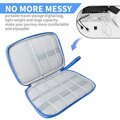 Lcsmaokin Electronics Travel Organizer,Portable Waterproof Electronic Travel Storage Bag for Small Charging Cord Storage,Charger,Small Electronics,SD Card etc,for Travel,Business - Sky Blue - color: A-Sky Blue, size: Single Layer