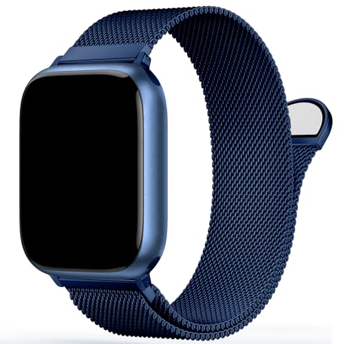 Stainless Steel Milanese Loop Compatible with Apple Watch Bands 46mm 42mm 44mm 45mm 49mm 38mm 40mm 41mm men and women, Magnetic Clasp Replacement for iWatch Ultra Series 11 10 9 8 7 SE 6 5 4 3 2 1 - color: Blue, size: 38/40/41/42mm(Series 11/10)