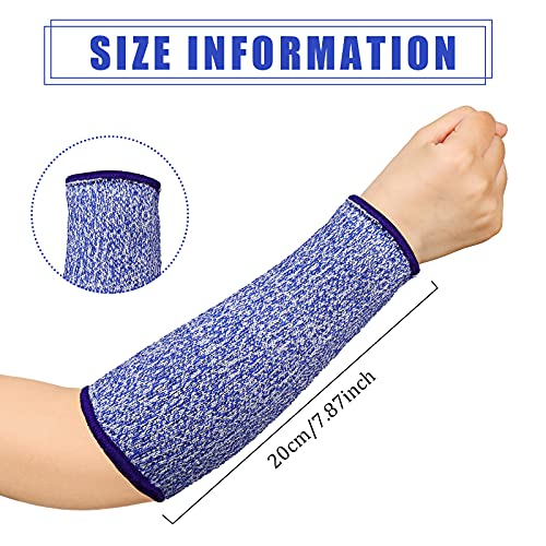 Sintege 3 Pairs Arm Protectors for Thin Skin and Bruising Cut Resistant Forearm Sleeve Level 5 Arm Burn Protection Sleeve (Royal Blue,7.9 Inch) - color: Royal Blue, size: 7.9 Inch