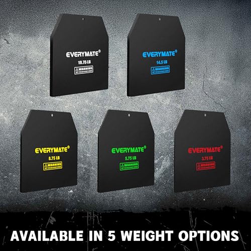 EVERYMATE Tactical Weighted Vest Plates – 3.75/5.75/8.75/14.5/19.75LB Pairs – Insert Weighted Vest Plates- Contoured Ergonomic Fit – WODs, Strength Training, Running, Weight Plates for Vest - color: 5.75LB*2, size: Straight