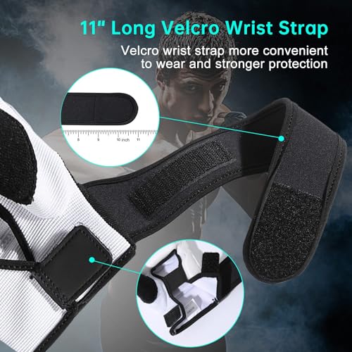 Kickboxing Sparring Gloves TKD Gloves for Men Women Half Finger Boxing Gloves Fighting Gloves Boxing Gloves for Punching Bag Training Gloves for Men Women Black - color: white, size: X-Small