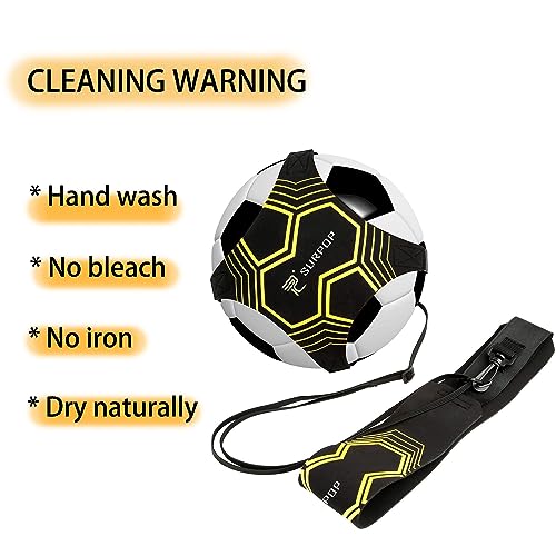 Surpop Soccer/Volleyball/Rugby Trainer, Football Kick Throw Solo Practice Training Aid Control Skills Adjustable Waist Belt for Kids Adults - color: black