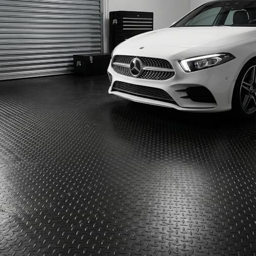 LITA Garage Floor Mat, PVC Flooring Roll Thickened Garage Mats, Heavy Duty Parking Mat Waterproof Nonslip Floor Protector for Car, Trailer, SUV, Basement, Gym (Black) (1 Feet x 9 Feet) - size: 1FTx9FT