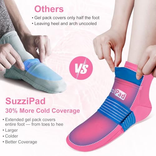 SuzziPad Cold Therapy Socks & Hand Ice Pack Gloves for Chemo Care Package for Women, Chemotherapy Plantar Fasciitis Relief, Neuropathy, Arthritis, XL, Bright Pink - size: XL