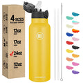 Han's Bottle Sports Water Bottle - 24 Oz, Straw Lid, Leak Proof, Vacuum Insulated Stainless Steel, Double Walled, Thermo Mug,Ginger - color: Ginger, size: 24 Ounces