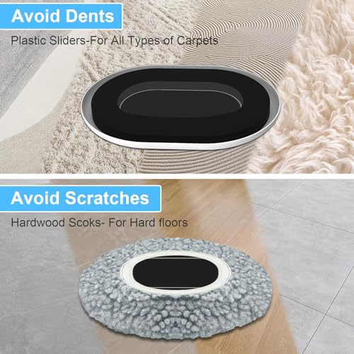 New Upgrade Furniture Movers Sliders: Multi-Surface Furniture Sliders | 5.8*4.3" Moving Sliders with Groove - Oval 8PCS Moving Pads and 8 Hardwood Socks - Protect Floor and Easily Move Furniture - size: 5.8*4.3in Oval 8+8Pack