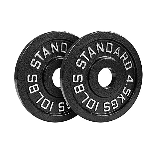 Steel Olympic Plates 35LB Set - Olympic 2 inch Premium Coated 2x of 10lb, 5lb, and 2.5lb Weights for Home or Commercial