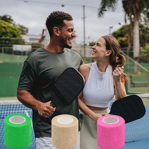 16 Pack Self Adhesive Bandage Wrap 2 Inches | 2" X 5 Yards Black Elastic Cohesive Bandage Wrap for Sports, Wrist, Ankle and Vet Wrap, Grip Tape