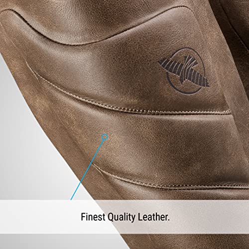 Hayabusa T3 LX Leather Striking Shinguards | Slip-On Design, Padded Knuckle Protection, Hook and Loop Closure, Muay Thai Kickboxing, Men and Women, Sparring - color: Brown, size: X-Large