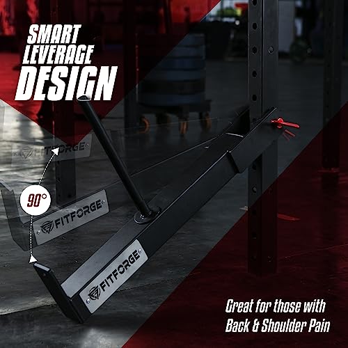 FitForge Belt Squat Attachment for Rack and Squat Belt - Space Saving Power Rack Squat Stand Attachment - Power Cage Squat Rack Add On for Home Gym, Compatible with All Hole Plates