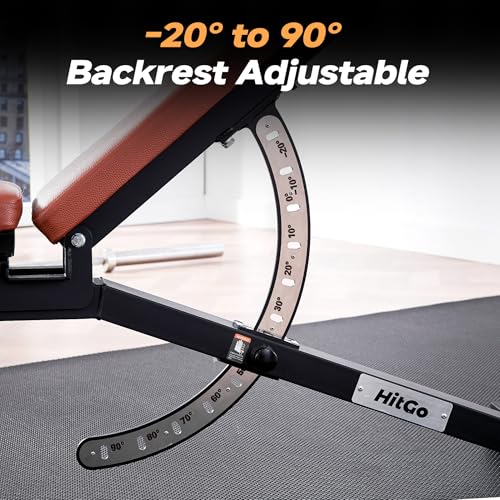Adjustable Weight Bench with Transport Wheels for Home Gym - color: Basic - Black/Brown