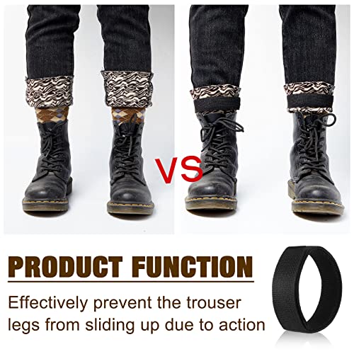 JaGely 2 Pairs Black Boot Blousers Elastic Boot Straps Bands Blousing Straps Ankle Hook and Loop for Hunting Hiking Cycling - size: 2.5 cm *30 cm