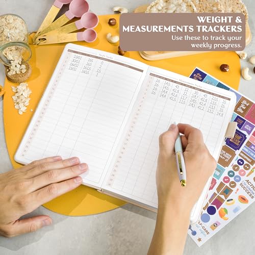 Legend Wellness Planner & Food Journal – Daily Diet & Health Journal with Weight Loss, Measurement & Exercise Trackers – Lifestyle & Nutrition Diary – Lasts 6 Months, A5 size – Seashell Gold - color: Seashell Gold Foil, size: A5 (5.8” x 8.3”)