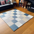 MioTetto Puzzle Play Mat - color: Cobalt-cream-gray-beige, size: 36 Tiles