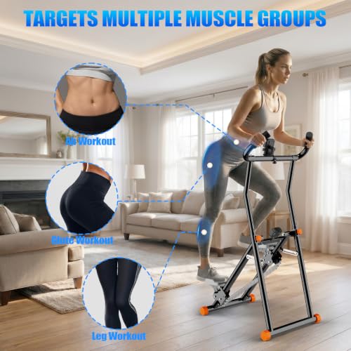 YYJO Foldable Stair Stepper 3 Adjustable Resistance Stair Climber with Handle Bar Cardio Exercise Machine for Home - color: Black Stepper with Resistance