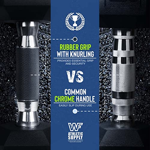 WF Athletic Supply Rubber Encased Hex Dumbbells with Rubber Grip Contoured Handle for Muscle Toning, Strength Building & Full Body Workout - color: q. 5LB, 10LB, 15LB and 20LB Pair w/ 4-Ter Rack