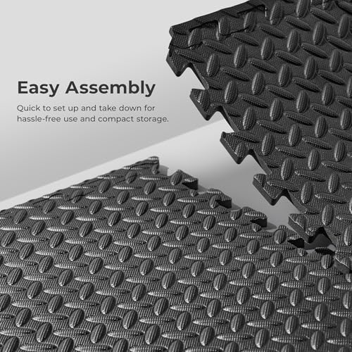 Sunny Health & Fitness Durable Multi-Use Floor Mats for Home, Gym & Play | Exercise Floor Mat, Cushioned Support, Connect Multiple Mats, Easy-Clean Surface, Home Gym, Playroom, Floor Protection - style: 6 FT x 4 FT