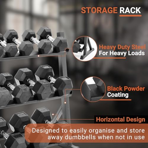 Rubber Hex Dumbbells with Rack 350/450/550 LBS - Free Weights Dumbbell Set Home Gym Equipment Exercise & Fitness Dumbbells for Strength Training - style: 350LB
