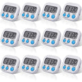 Weewooday 12 Pcs Digital Kitchen Magnetic Timer Bulk Classroom Count up Countdown Egg Timer Cute Desk Stopwatch for Back to School Teacher Kids Cooking Office(White,Stylish Style) - color: White, style: Stylish Style