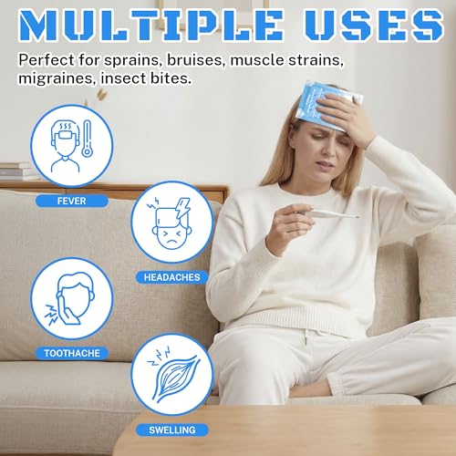 25 Pack Instant Cold Packs (4.3" x 5.9") - Disposable Ice Packs for Injuries | Cold Compress Ice Pack for Pain Relief, Swelling, Inflammation, Sprains, Toothache - Cold Pack for Athletes - size: 25 PACK