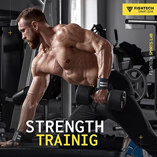 FIGHTECH Wrist Wraps for WeightLifting | 18 inch Professional Grade Lifting Wrist Wraps | Best for Powerlifting Competition, Strength Training, Bodybuilding (Black, 18 Inch) - color: Black