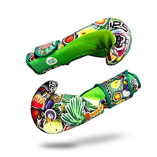 Sticker Bomb Adult Boxing Gloves - color: Dino Jungle, size: 14 OZ