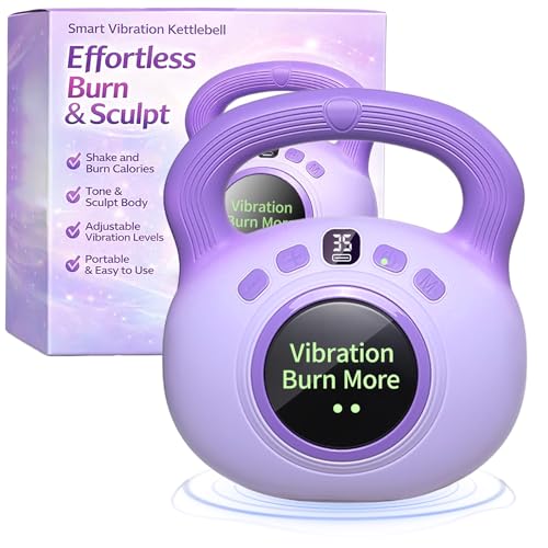 Vibration Kettlebell – 3LB Golden Weight Ideal for Women’s Fat Loss, Body Sculpting & Lymphatic Drainage – Slimming Vibration Exercise Machine for Toning, Circulation & Daily Home Workouts - color: Purple, 1PCS