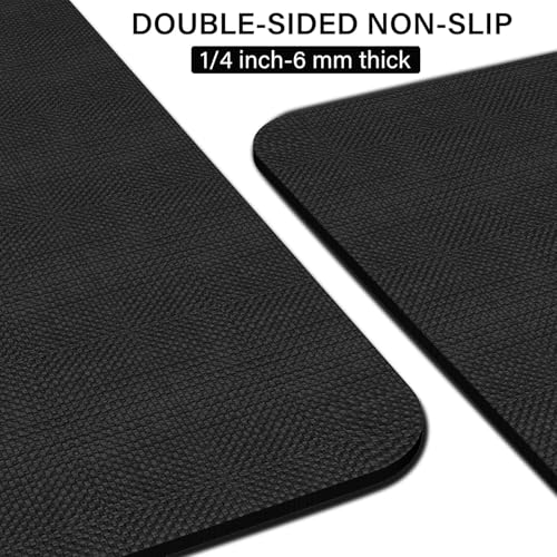 Large Exercise Mat for Home Workout, Extra Thick Workout Mat, High-Density Gym Mat for Cardio, Jump Rope, MMA, Weights - size: 84"L x 30" W