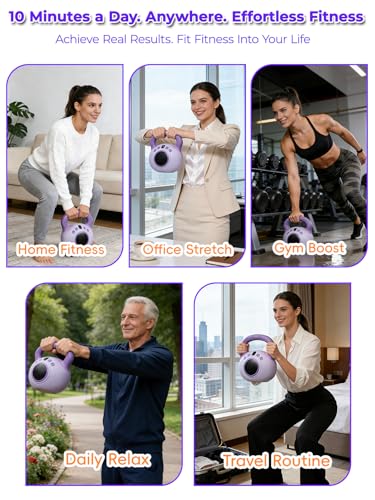 Vibration Kettlebell – 3LB Golden Weight Ideal for Women’s Fat Loss, Body Sculpting & Lymphatic Drainage – Slimming Vibration Exercise Machine for Toning, Circulation & Daily Home Workouts - color: Purple, 1PCS