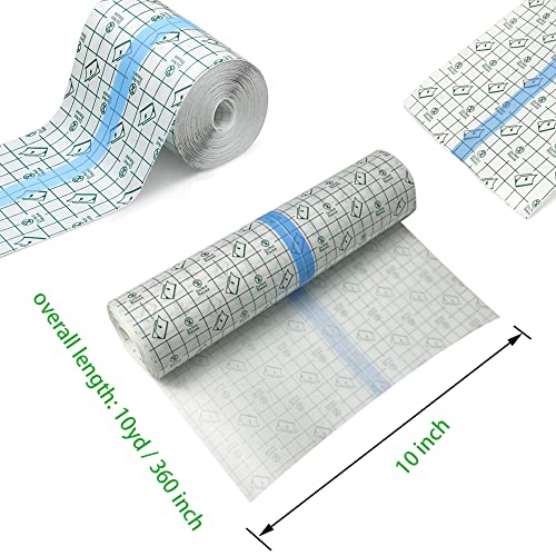 Tattoo Aftercare Bandage Roll 10" x 10 Yard - Waterproof Transparent Film for Tattoo Initial Healing and Skin Repair Adhesive Supply Wrap - size: 10 x 360 Inch