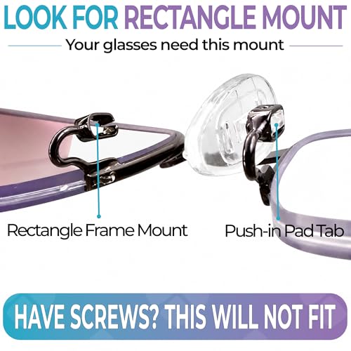GMS Optical Push in Silicone Nose Pads for Glasses | 15mm Medium, 8.2mm Wide Width | Non Slip Nose Grips, Eyeglass Accessories for Glasses & Sunglasses, Provides Comfort & Stability (10 Pairs, Clear) - size: (M)15mm - 10 Pairs
