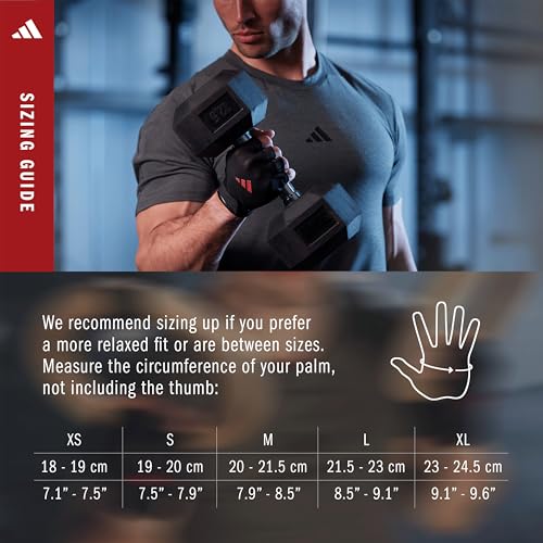 adidas Essential Training Gloves - color: Red, size: Large