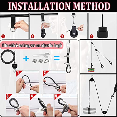 Taeku LAT Pulley System for Home Gym – Strength Training Fitness Equipment Cable Machine for Triceps, Biceps, Back & Shoulder Workouts - color: Cable