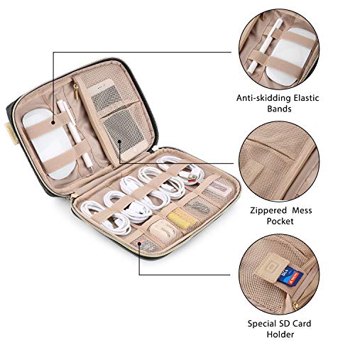 BAGSMART Electronics Organizer Case, Cord & Cable Organizer, Tech Travel Essentials, Women's Black Accessory - color: B-Black