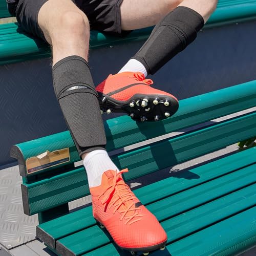 Northdeer Soccer Shin Guards Sleeves with Optimized Insert Pocket(1Pair) - color: black, size: XL (5'11"-6'7")