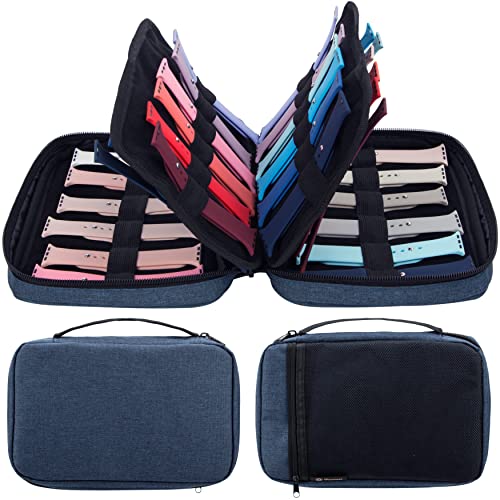 PACMAXI 36 Watch Bands Storage Case - Holds 36 Bands, Fits Most Sizes, Organizer for Watch Straps & Accessories - color: blue