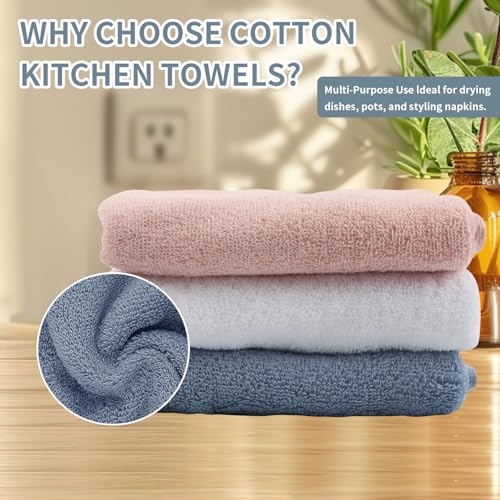 Hand Towels 3 Pack, 100% Cotton Towels, 13x29 Inches, Ultra Soft and Highly Absorbent Face Towels for Bathroom, Gym, Shower, Hotel, Spa & Kitchen, 3 Colors - color: Pink, White, Blue