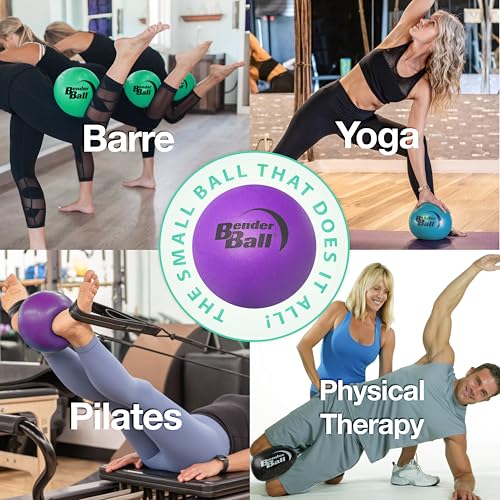 The Original 9" Pilates Core Fitness Small Exercise Ball | Workout Equipment for Abs, Core, Back, and Physical Therapy, Easy to Carry and Store - color: Purple