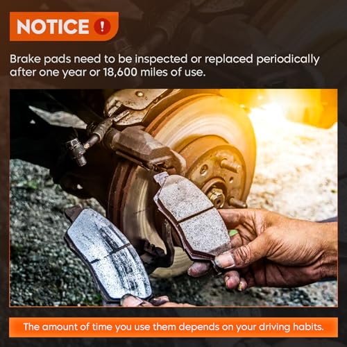 Front & Rear Ceramic Brake Pads Set for Ford Escape 13-16 FWD, Focus 12-18, for Mazda 3/5, for Volvo C30/C70/S40/V50 Select Models 8PCS