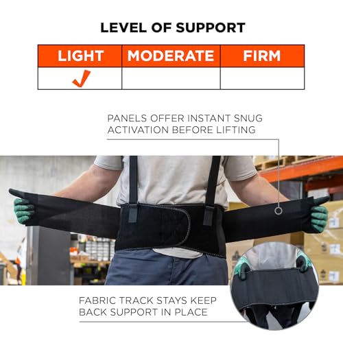 Ergodyne ProFlex 1650 Back Support Belt, 7.5" Elastic, Adjustable, Removeable Straps, Black, 2X-Large - size: 2X-Large (Pack of 1)