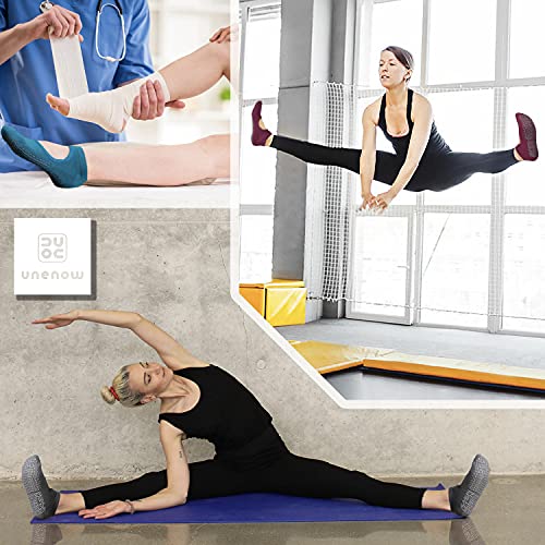 unenow Non Slip Grip Yoga Socks for Women with Cushion for Pilates, Barre, Home - color: 3 Pairs-purple/Dark Grey/Blue