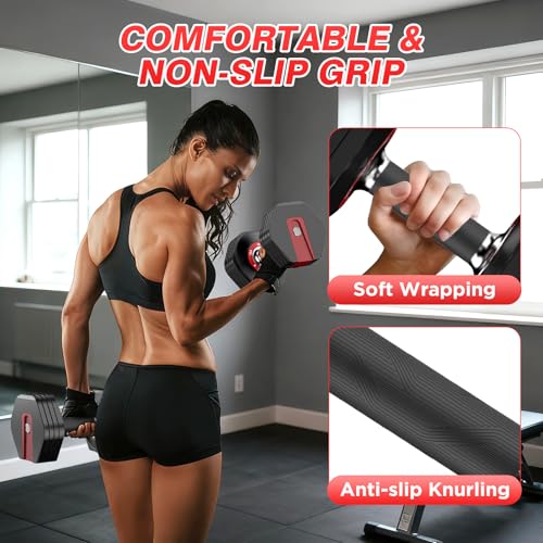 Adjustable Dumbbells Set All in One Free Weights Set for Home Gym | 25/26.5/52.5/55/85lbs Weights Dumbbells Set, 1 Sec Adjust Weights with Anti-Slip Handle for Home Fitness - color: 26.5lb-pair