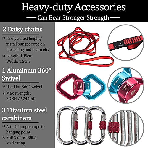 DASKING Natural Latex Resistance Bands Set - 3-Level for Suspension Trainer for Home Gym, Yoga & Recovery (Adjustable Harness, Exercise Guide) - style: Weight Class-1:70KG, Fit for 143-165 pounds