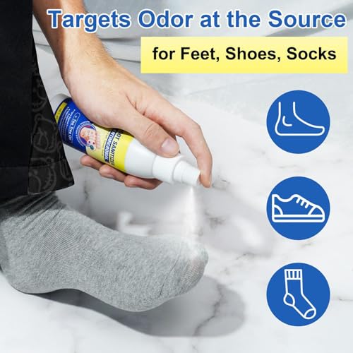 Foot Socks Odor Removal Spray, Helps Extend Shoe Lifespan, 120ml, Natural Foot Spray, Shoe Deodorizer, Easy To Apply, For Women Men Adult Post-Workout Travel Home Athlete Gym School